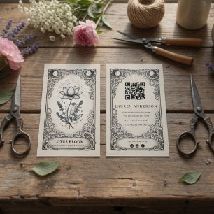 Vintage Celestial Florist Business Card   Mystical