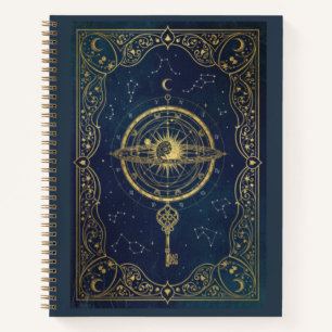 Vintage Celestial Key & Antique Star Chart Journal