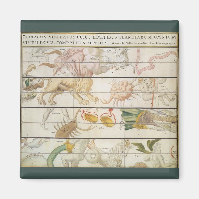 Vintage Celestial Map, Astronomy by John Seller Magnet (Front)