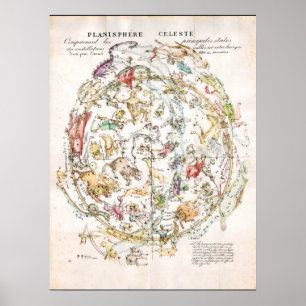 Vintage Celestial Map Poster