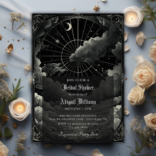 Vintage Celestial Moon Stars Mystic Bridal Shower Invitation