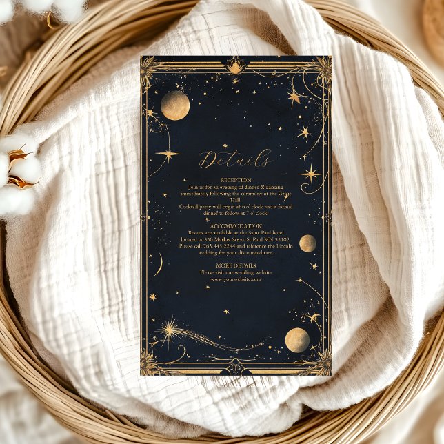 Vintage Celestial Moon Stars Wedding Enclosure Card (Creator Uploaded)