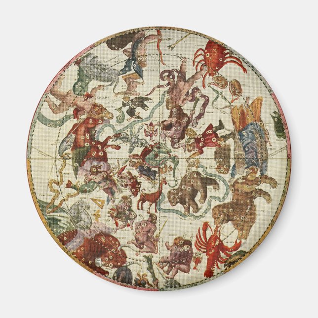 Vintage Celestial Northern Star Chart 1660 Magnet (Front)