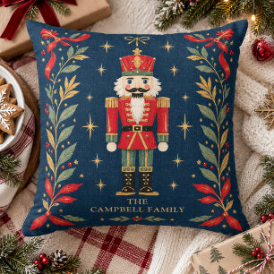 Vintage Celestial Nutcracker Custom Family Name Cushion