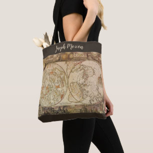 Vintage Celestial Planisphere Map by Joseph Moxon Tote Bag