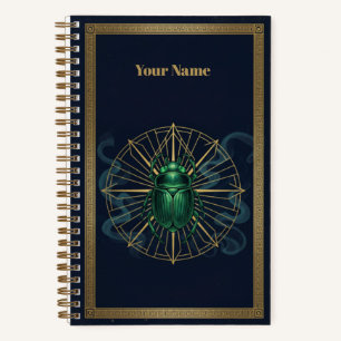 Vintage Celestial Scarab & Emerald Beetle Archival Notebook
