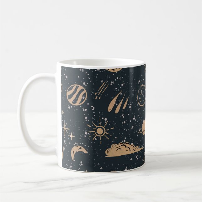 Vintage Celestial Space Pattern Coffee Mug (Left)