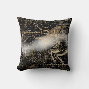 Vintage Celestial Star Map Background Cushion