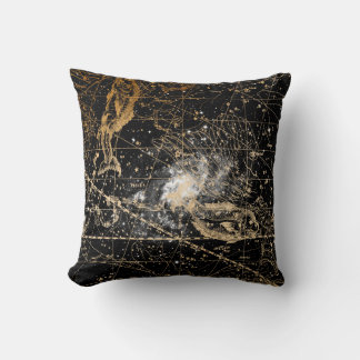 Vintage Celestial Star Map Background Cushion