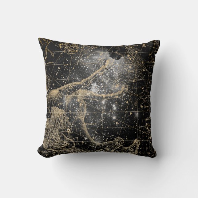 Vintage Celestial Star Map Background Cushion (Front)