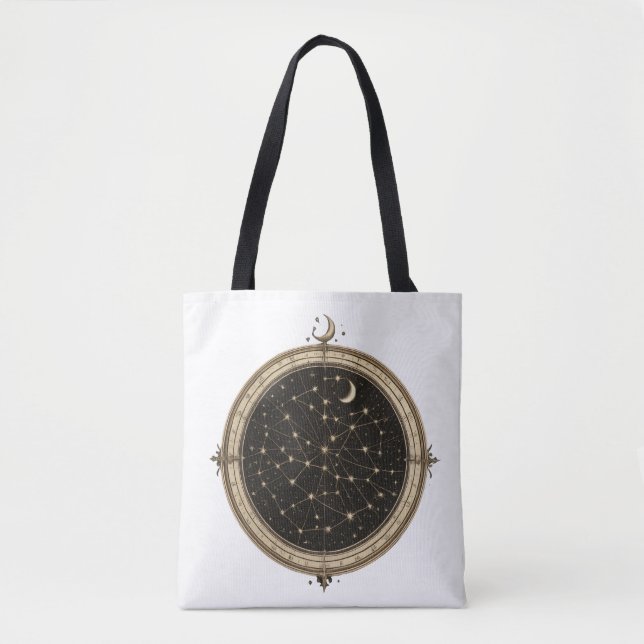 Vintage Celestial Star Map Tote Bag (Front)