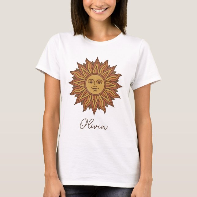 Vintage Celestial Sun Face T-Shirt (Front)