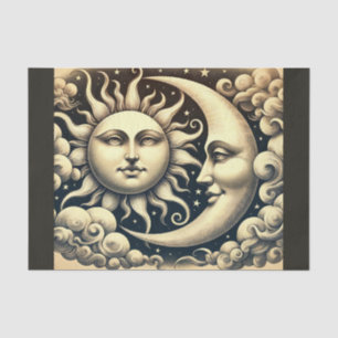 Vintage Celestial Sun & Moon  Tissue Paper