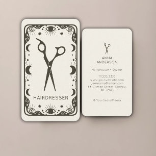 Vintage Celestial Tarot Hairdresser Professional  Business Card