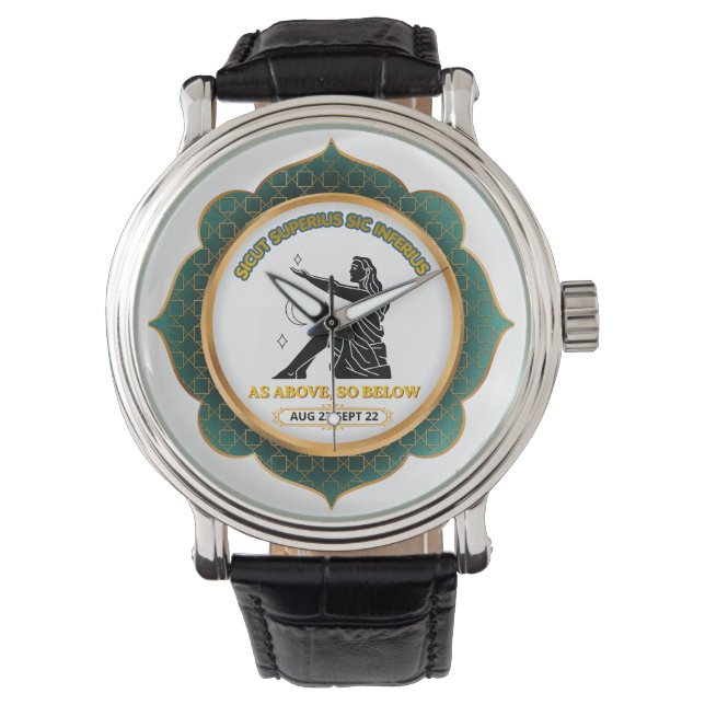 Vintage Celestial Virgo Zodiac Poster Watch (Front)
