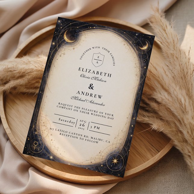Vintage Celestial Wedding Invitation (Creator Uploaded)