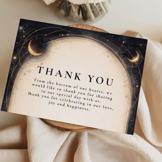 Vintage Celestial Wedding Thank You Card (Creator Uploaded)