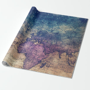Vintage Celestial World Map (13) Wrapping Paper
