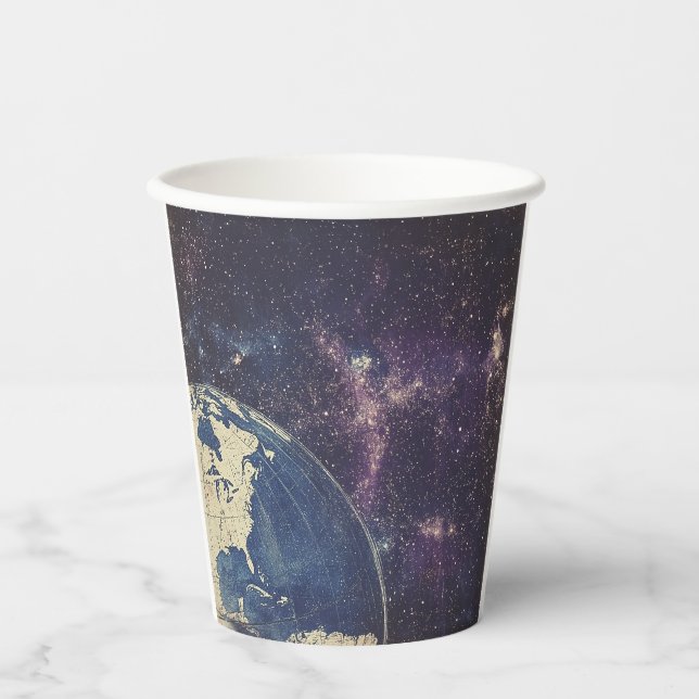 Vintage Celestial World Map (1) Paper Cups (Front)