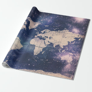 Vintage Celestial World Map (8) Wrapping Paper