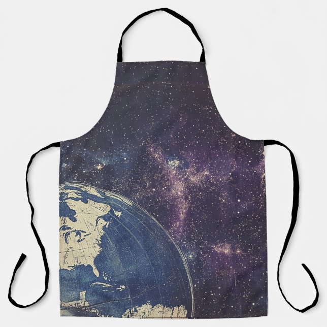 Vintage Celestial World Map Apron (Front)
