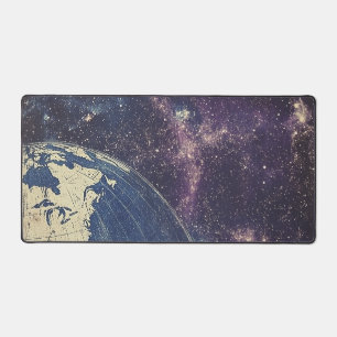 Vintage Celestial World Map Desk Mat