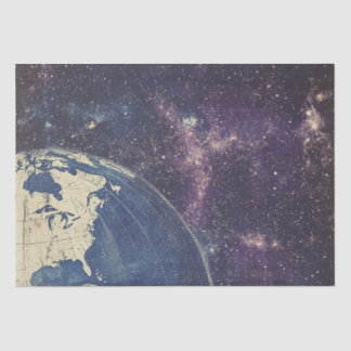 Vintage Celestial World Map Tissue Paper