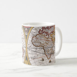 Vintage Celestial World Map with Zodiac Diagrams Coffee Mug
