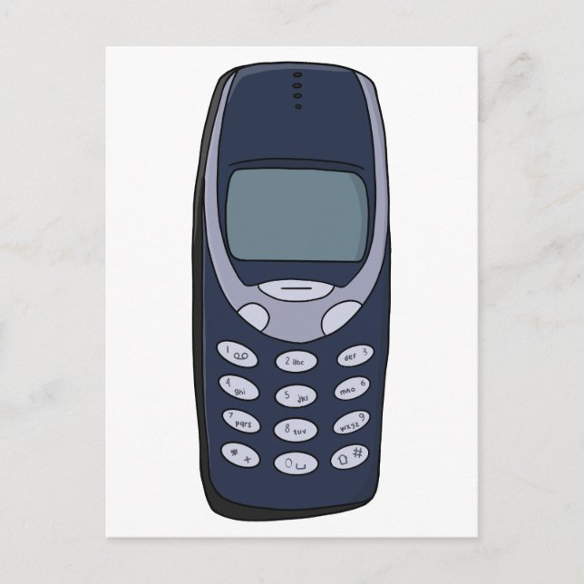 Vintage Cell Phone Holiday Postcard (Front)