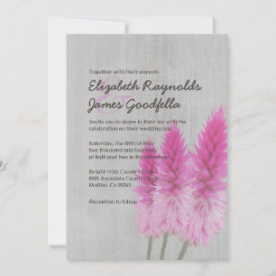 Vintage Celosia Wedding Invitations