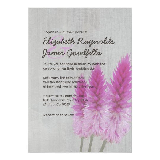 Vintage Celosia Wedding Invitations