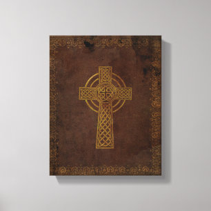 Vintage Celtic Bible Replica on Canvas