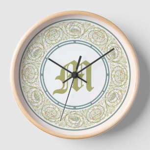 Vintage Celtic Knot Peacock Birds Pattern Frieze Clock