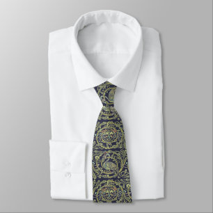 Vintage Celtic Knot Peacock Birds Pattern Frieze Tie