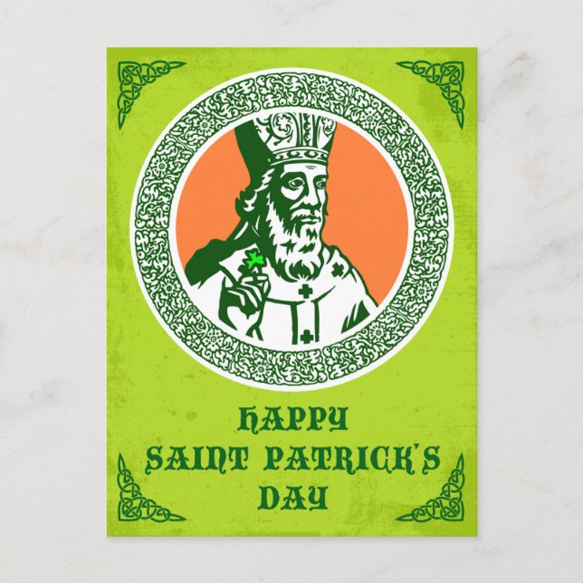 Vintage celtic style St. Patricks greeting Postcard (Front)