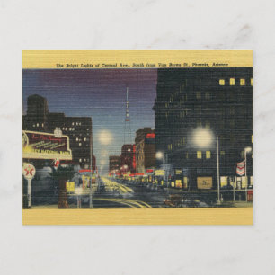 Vintage Central Avenue Phoenix Arizona Postcard