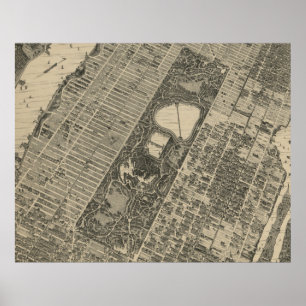 Vintage Central Park NYC Map (1879) Poster