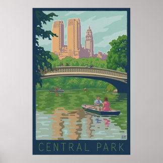 Vintage Central Park Travel Poster