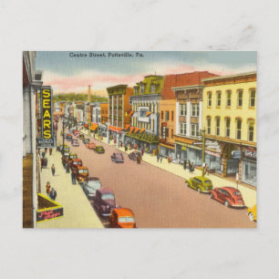Vintage Centre Street, Pottsville, Pa Postcard