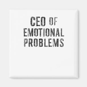 Vintage Ceo Of Emotional Problems Sticker Magnet