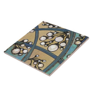 Vintage Ceramic Tile Trivet Art Deco Geometric