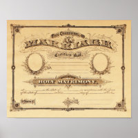 Vintage Certificate of Marriage