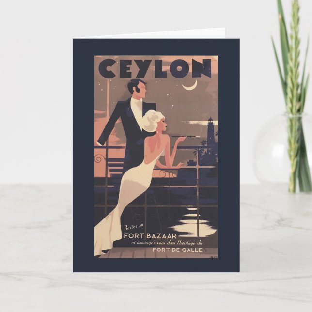 Vintage Ceylon Greeting Card (Front)
