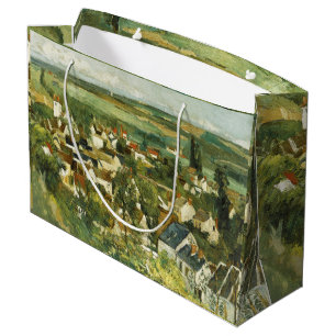 Vintage Cezanne Panoramic view of Auvers-sur-Oise Large Gift Bag