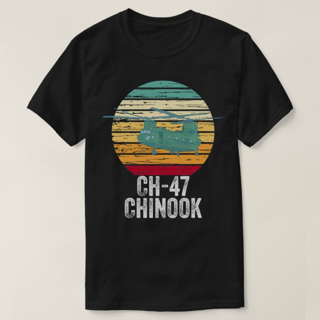 Vintage CH47 Chinook Military Helicopter  T-Shirt (Design Front)