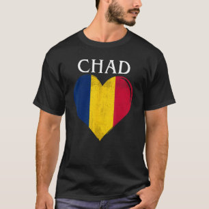 Vintage Chad Flag Heart For Chadian T-Shirt