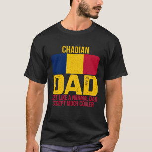 Vintage Chadian Dad Chad Flag For Father's Day T-Shirt