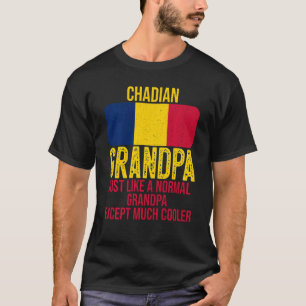 Vintage Chadian Grandpa Chad Flag For Father S Day T-Shirt