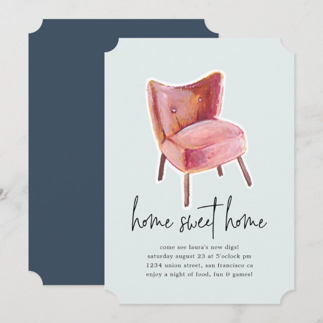 Vintage Chair | Housewarming Party Invitation (Front/Back)
