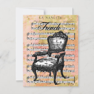 Vintage Chair & Music Invites